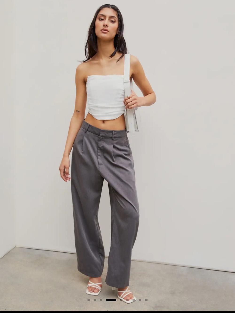 White Ruched Strapless Top - Picture 8 of 8